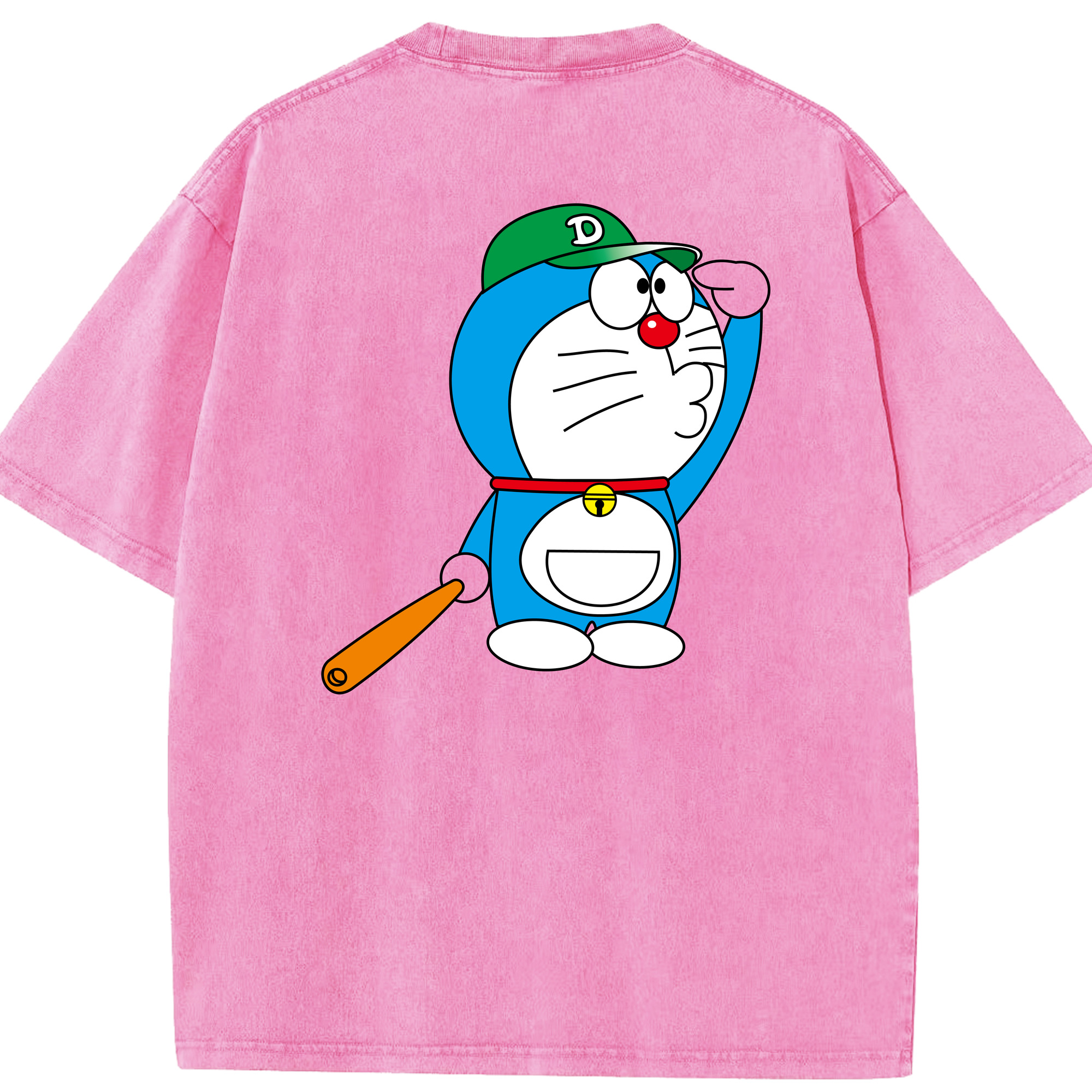 （画像用） ドラえもん Doraemon 綿100% ヴィンテージ風 半袖Tシャツ（背面プリント）